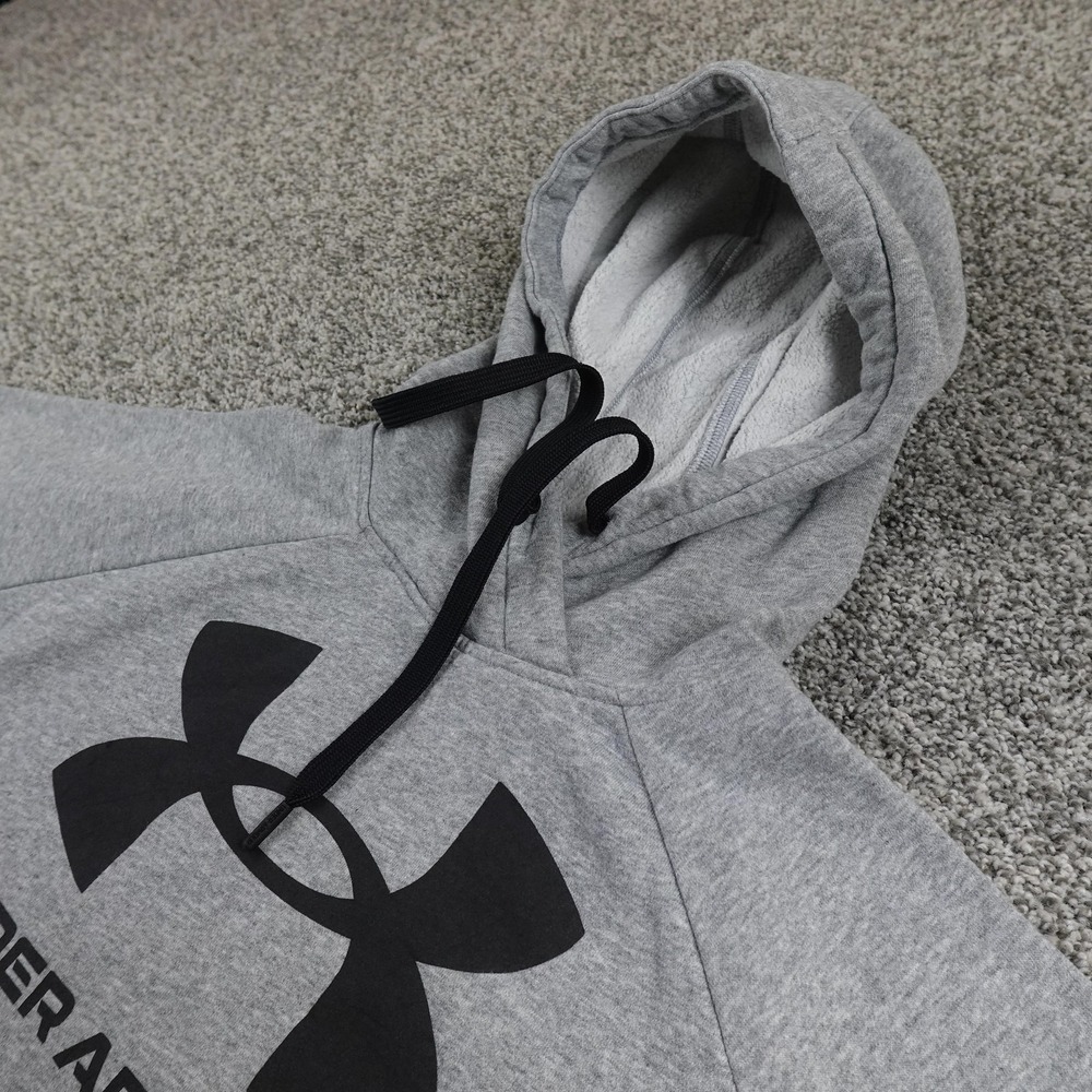 Under Armour Hoodie Mens L Gray Loose Fit Fleece Pullover Sweatshirt‎ Athletic